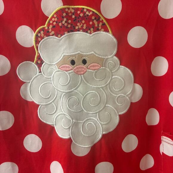 Girls Christmas dress polka dots Santa girls 6xl or adult XS - Picture 2 of 5